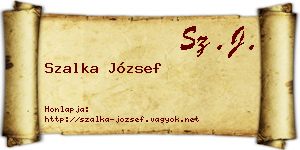 Szalka József névjegykártya