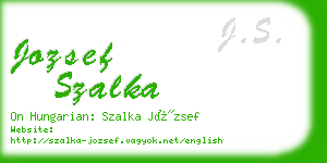 jozsef szalka business card